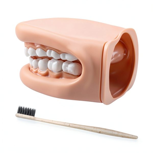 Oral Anatomy Puppet Aiocoid Dental Model Soft Silicone with Toothbrush-3