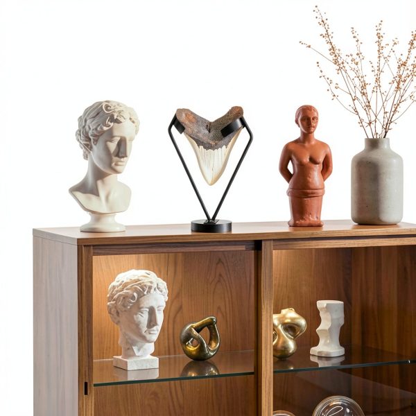 Fiwochic Megalodon Tooth Display Stand Metal Holder Model XEU-0837-4