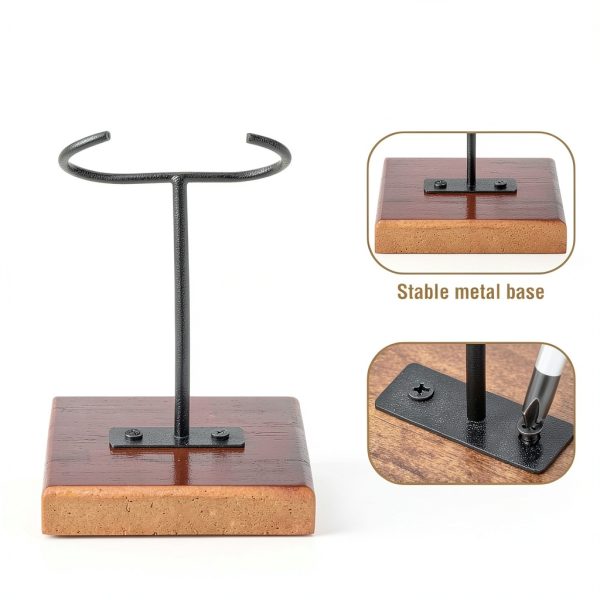 Megalodon Tooth Display Stand Chunful Metal Wood Model MZ 5912-1