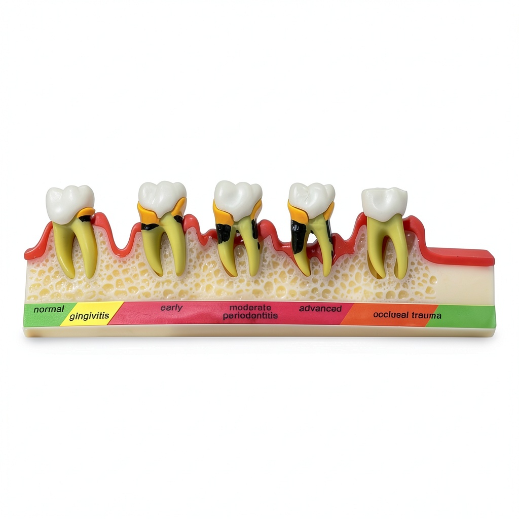 Installing Dentalmall Periodontitis Model 4010 Cross Section Dental Educational on a wooden desk