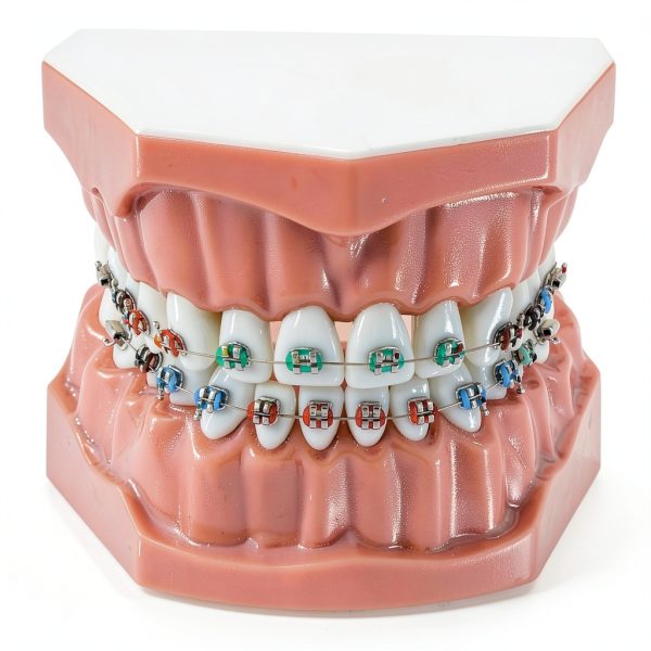 Dentalmall Silicone Dental Model 1:1 Tooth Replica with Braces-2