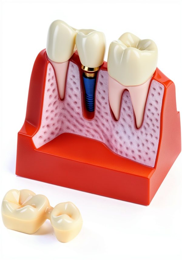 Dental Model QWORK Resin Metal with Magnet Stability Removable Crowns-0