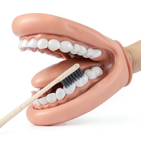 Oral Anatomy Puppet Aiocoid Dental Model Soft Silicone with Toothbrush-0