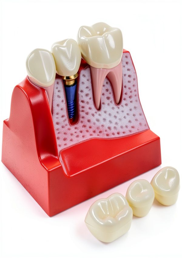 Dental Model QWORK Resin Metal with Magnet Stability Removable Crowns-1