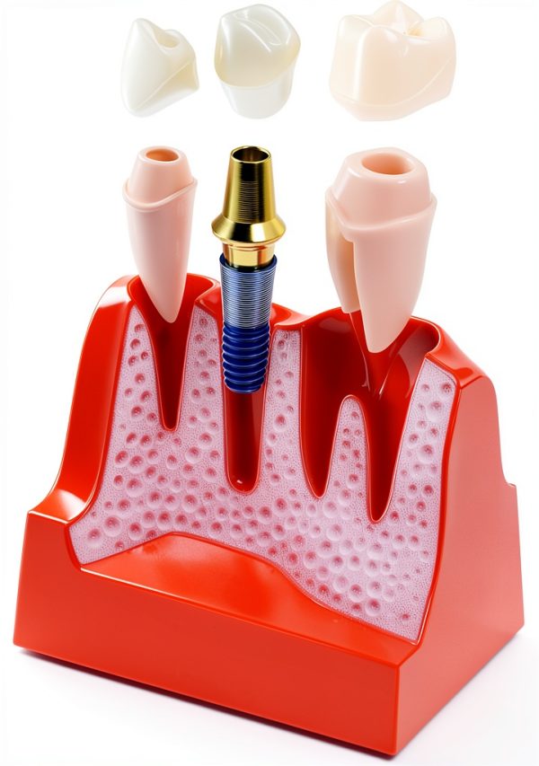 Dental Model QWORK Resin Metal with Magnet Stability Removable Crowns-3