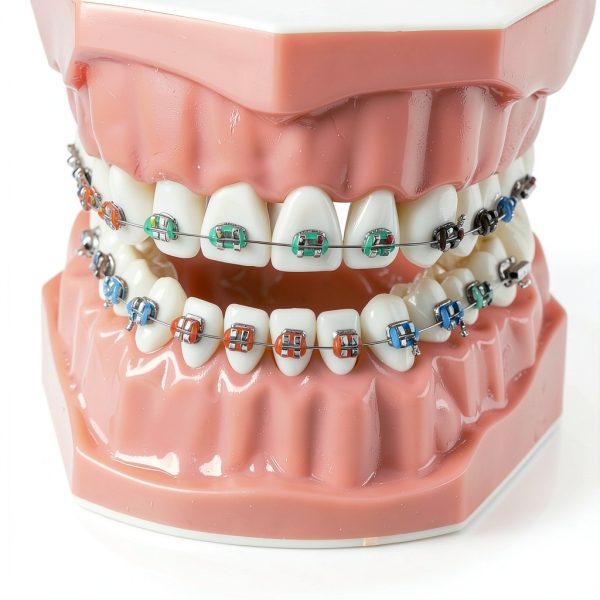 Dentalmall Silicone Dental Model 1:1 Tooth Replica with Braces-4