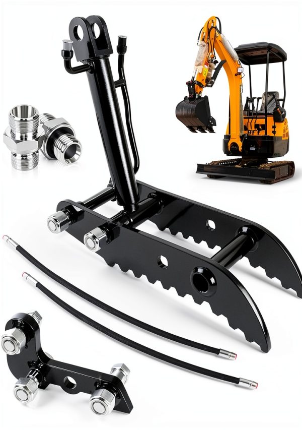 Hydraulic Thumb Kit Wudey for Mini-Excavators 0.8-3 Ton 3-Hole M14-M16-0